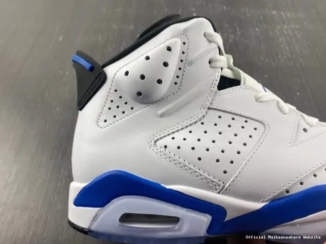Official Maikesneakers 384664-107 (2014) Jordan Blue Air Retro 6 Sport 0402